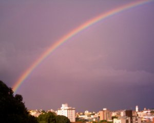 Rainbow during a tropical storm over Belo Horizonte-MG.