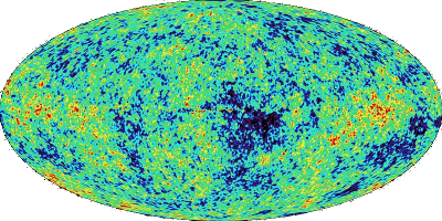 Variations in intensity of the Cosmic Microwave Background.