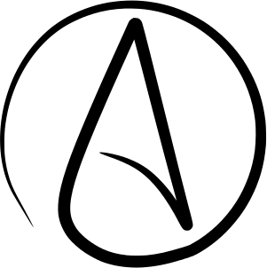 Generic atheist symbol, the result of a 2007 AAI contest, created by Diane Reed. [public domain]