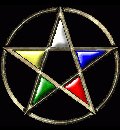 A decorated pagan pentagram.