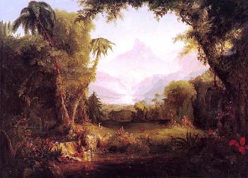 Artist's depiction of the Garden of Eden.