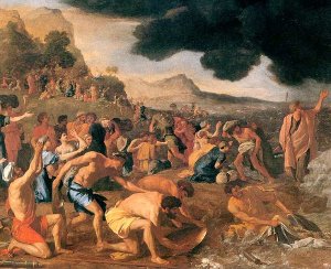 Artist's impression of the extraction of the Children of Israel from Egypt.