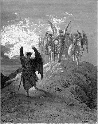 Artistic impression of Satan and his demons.