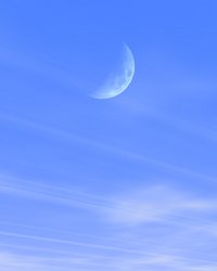 An almost-new moon.