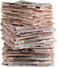 A pile of newspapers.