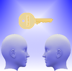 Human minds need to use the same semantic key in order to understand each other.