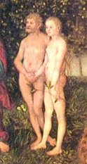 Adam and Eve in the Garden of Eden.