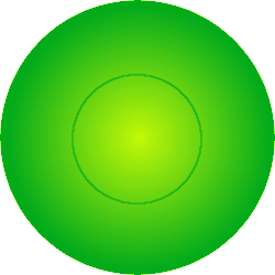 Concept of a 2-hectare circle of land whose degree of 'private ownership' is inversely proportional to radial distance.