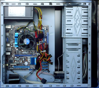Side view of a standard 19-inch rack sized PC chassis.
