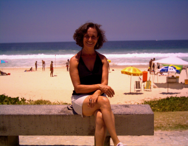 Dayse em Barra da Tijuca, perto do hotel Sheraton.