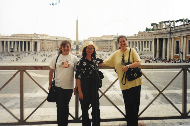 Dayse, Valéria e Ângela em Roma 1998