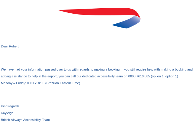 Final response from BA