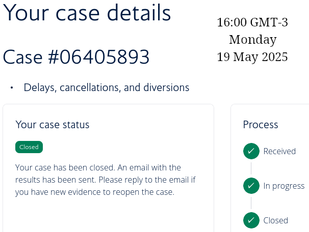 British Airways Case Status
