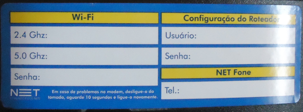 Front label of Arris TG1692A modem SN517309048591