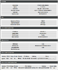 D-Link DSL2500E modem status screen.