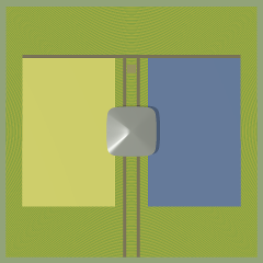 Plan view of the Universal Terrestrial Dwelling in a rural landshare setting.