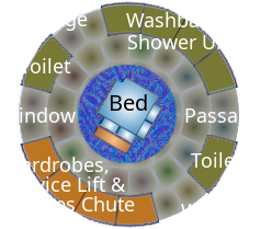 Plan view of the bedroom of the landshare dwelling.