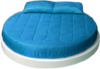 Alternative round bed design for the bedroom of the landshare dwelling.