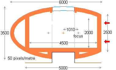 The elliptical super-frame of the module with cut-outs for the door, skylight and bottom support.