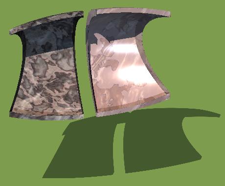 Mirror versions of one of the outer wall panels of an ellipsoidal module of the landshare dwelling.