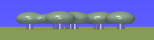 Horizontal view of the Pentagonal Galaxy version of the landshare dwelling.