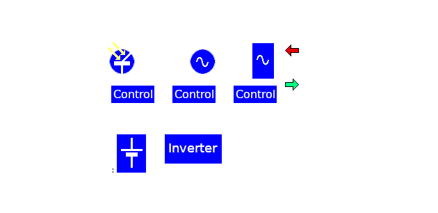 Three methods of generating electricity.