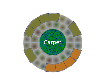 Plan view of the quiet (meditation) room for the futuristic eco-residence.