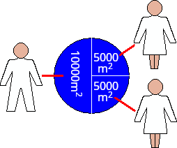 The 20,000 square metre módulo rural illegally divided between three mutually-independent purchasers.