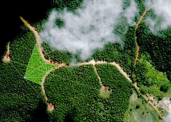 Aerial view of the demarcated plot of land located between Caeté and Barão de Cocais.