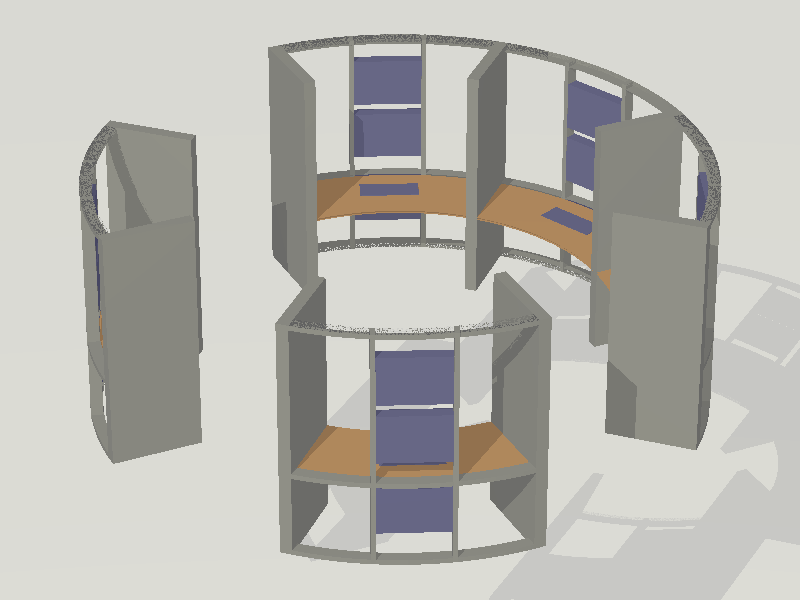 Carousel animation of the workstation consoles in the laboratory/workshop of the Universal Terrestrial Dwelling.