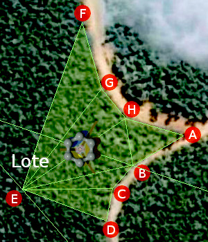 The demarcated land lot, showing the location of the proposed eco-residence.