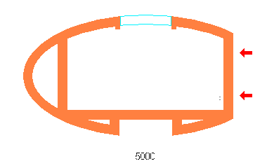 The elliptical super-frame of the module with cut-outs for the door, skylight and bottom support.