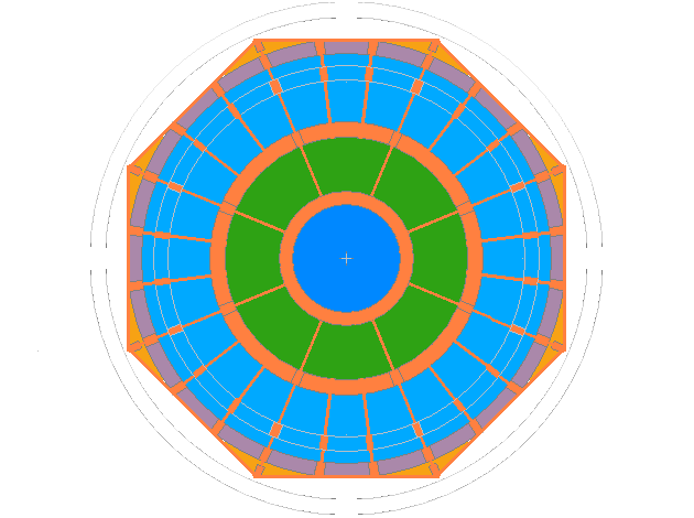 Plan view of the central shell of each of the two daisies of the landshare dwelling.