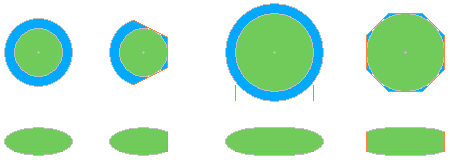 The slicing required for each of the two types of ellipsoid used in the twin-daisy landshare dwelling.
