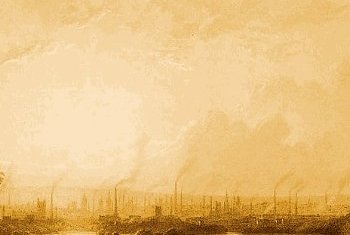 Manchester (Cottonopolis) during the early industrial revolution.