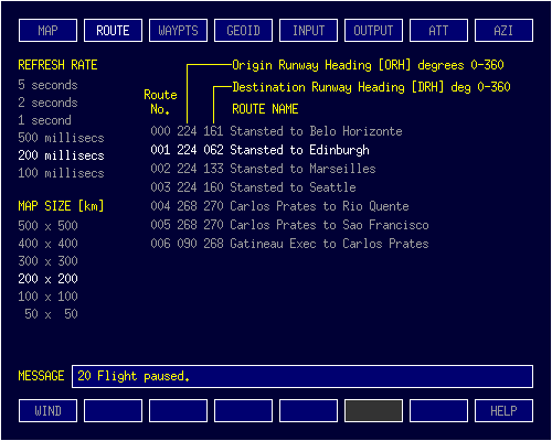 Route Tab of Global Navigator II originated and written in 'C' by Robert John Morton YE572246C.