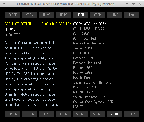 MOON->GEOID Sub-Tab of the Communications Command & Control program originated and written in 'C' by Robert John Morton YE572246C.