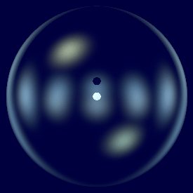 Animação de uma concha de éter colapsando em um buraco de pia na velocidade 'c'.