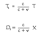 Calculation of time dilation and distance contraction.