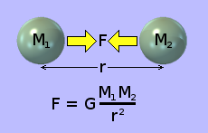 The fictitious force of Newton's law of gravitation.