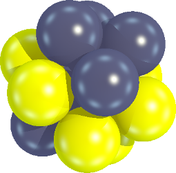 The erroneous popular concept of the atomic nucleus as a group of concatenated spheres.