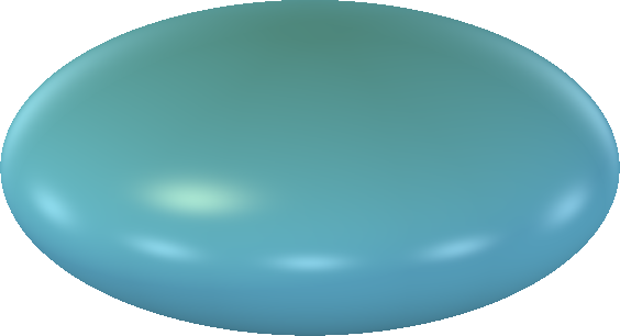 An asymmetrical vortex, with a flux contour the shape of a prolate ellipsoid.