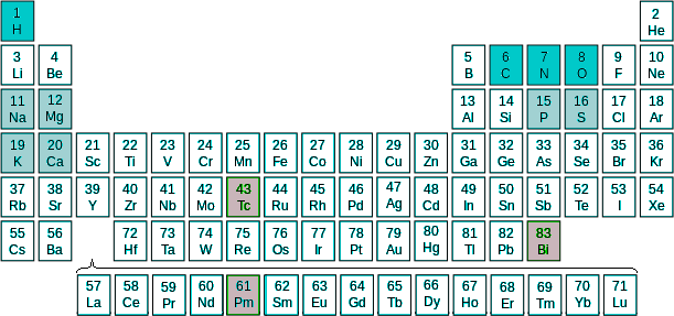 The Periodic Table custom-highlighted.