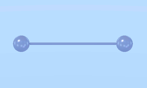 Animation of a rotating dumbbell.