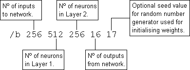 Annotated additional command line arguements necessary for network training sessions.