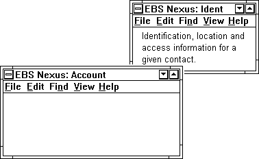 EBS Nexus contact account window.