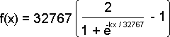 Formula to generate the bipolar sigmoid used in the second embedded applet.