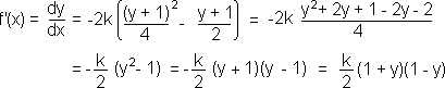 Express dy/dx in terms of 'y'.