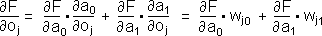 Use chaining rule to simplify partial dF/do.