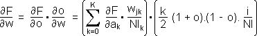 Rate of change of the total output error per unit change in an input weight for a hidden neuron.